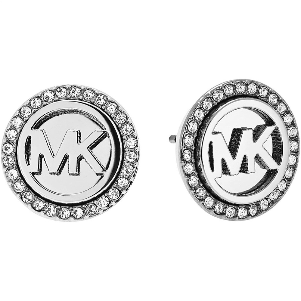 NWT-Michael Kors/SilverStone Monogram Stud Earrings